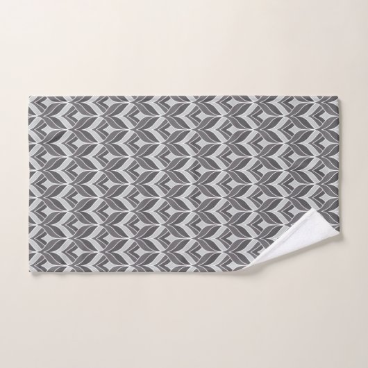 White en Grey Art Deco Patroon Bad Handdoek (Handdoek)