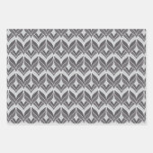 White en Grey Art Deco Patroon Inpakpapier Vel (Voorkant)