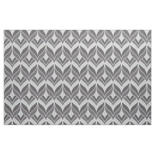 White en Grey Art Deco Patroon Stof