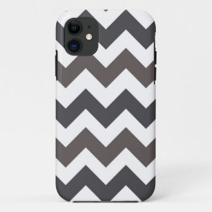 White en Grey Chevron Zigzap Pattern iPhone 11 Hoesje