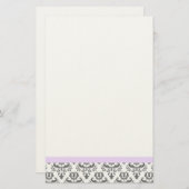 White en Grey Damask Pattern Stationery Briefpapier (Voorkant / Achterkant)