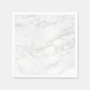 White en Grey Marble Background Paper Napkins Servet