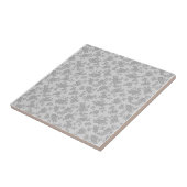 White en Grey Two Tone Foral Pattern Tegeltje (Zijkant)