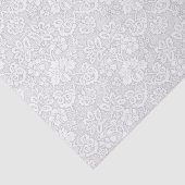 White en Light Grey Floral Damask Tissuepapier (Detail)