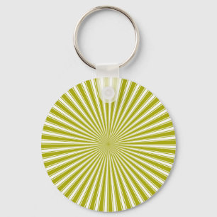 White en Limoen Funky Striped Abstracte Art Sleutelhanger
