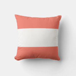 White en Living Coral Broad Stripes Sierkussen
