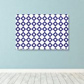 White en Navy Diamond Pattern Canvas Afdruk (Insitu (Houten vloer))