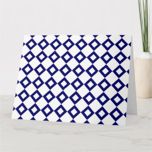 White en Navy Diamond Pattern Kaart