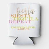 White en Neon Final Fiesta Bachelorette Favor Blikjeskoeler (Voorkant)