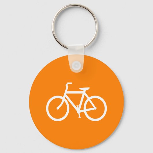 White en Oranje Bike Sleutelhanger (Voorkant)