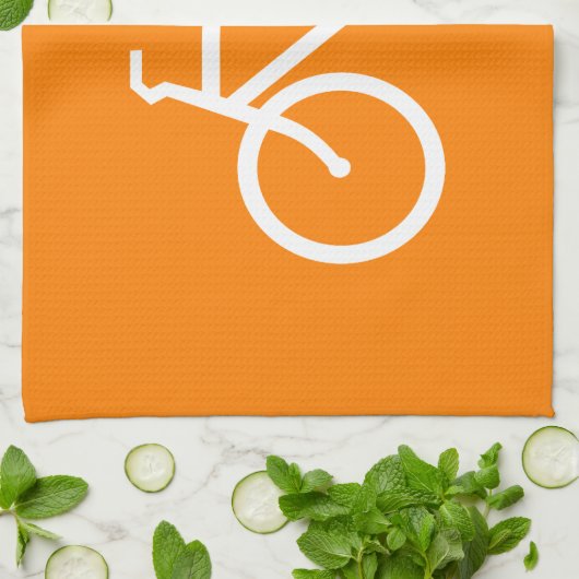 White en Oranje Bike Theedoek (Gevouwen)