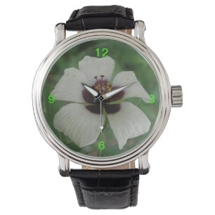 White en Paars Passionflower Watch met cijfers Horloge