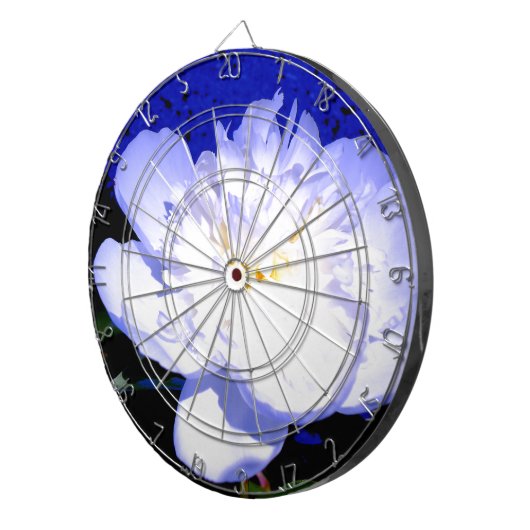 White en paarse Peony Dartbord (Voorkant Rechts)