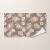 White en Peach Peacock Feathers op Taupe Tan Bad Handdoek (Handdoek)