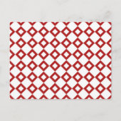 White en Red Diamond Pattern Briefkaart (Voorkant)
