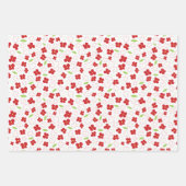 White en Red Flower Pattern Inpakpapier Vel (Voorkant)
