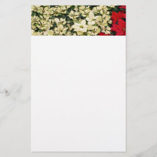 White en Red Poinsettias I Holiday Floral Briefpapier