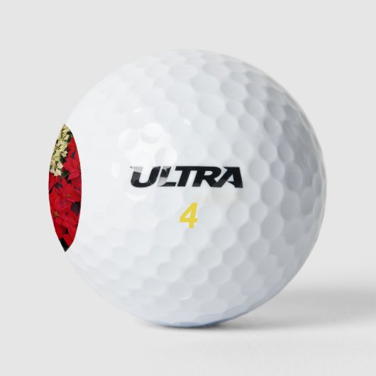 White en Red Poinsettias I Holiday Floral Golfballen (Logo)
