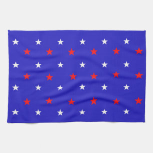White en Red Stars - Starry Sky Pattern Theedoek