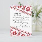 White en Red Tatreez Wedding Hartelijk dank Save The Date (Staand voorkant)
