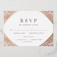White en Roos Gold Arabesque Folie Invitation