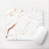 White en Roos Gold Marble Designer Muismat (Met muis)