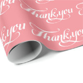 White en Roze Dank je patroon Cadeaupapier (Rol Hoek)