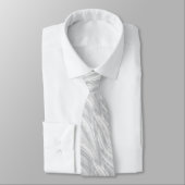 White en Silver Dust Silky Wave Pattern Stropdas (Gebonden)