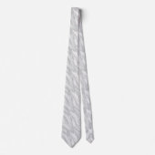 White en Silver Dust Silky Wave Pattern Stropdas (Voorkant)
