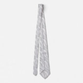 White en Silver Dust Silky Wave Pattern Stropdas (Achterkant)