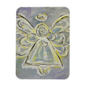 White en Silver Guardian Angel Custom Magnet Magneet (Verticaal)