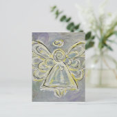 White en Silver Guardian Light Angel Briefkaart (Staand voorkant)