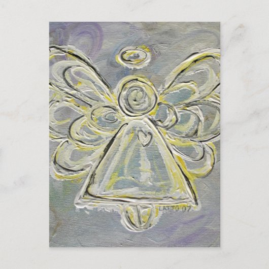 White en Silver Guardian Light Angel Briefkaart (Voorkant)
