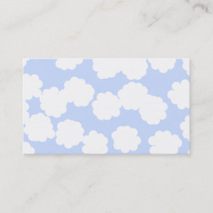 White en Sky Blue Clouds Pattern. Visitekaartje