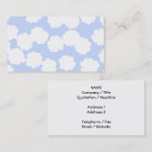 White en Sky Blue Clouds Pattern. Visitekaartje (Voorkant / Achterkant)