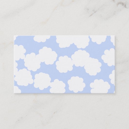White en Sky Blue Clouds Pattern. Visitekaartje (Voorkant)