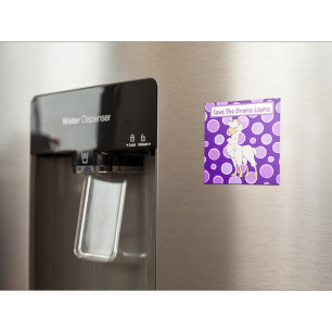 White en Tan Curly Hazard Llama op Polka Dots Magneet