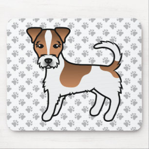 White en Tan Rough Coat Jack Russell Terrier Dog Muismat