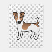 White en Tan Smooth Coat Jack Russell Terrier Dog Fleece Deken (Voorkant)