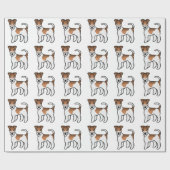 White en Tan Wire Fox Terrier Cute Dog Patroon Cadeaupapier (Vlak)