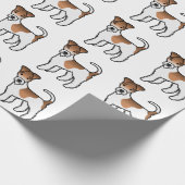 White en Tan Wire Fox Terrier Cute Dog Patroon Cadeaupapier (Hoek)