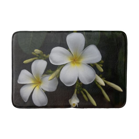 White en Yellow Plumeria Badmat (Voorkant)