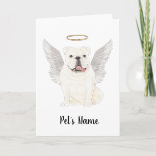 White English Bulldog Sympathy Memorial Kaart