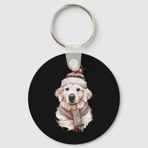 White English Cream Golden Retriever Mom Hond Pupp Sleutelhanger
