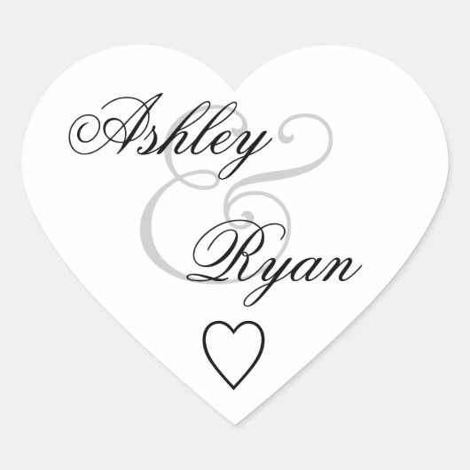 White Envelope Seal Wedding Hart Sticker (Voorkant)