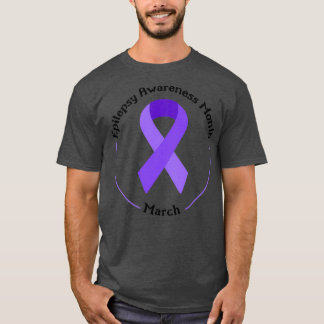 White Epilepsy awareness Epilepsy Paars Ribbon Ma T-shirt