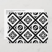 White Equal Sign Geometric Pattern op Black Briefkaart (Voorkant / Achterkant)