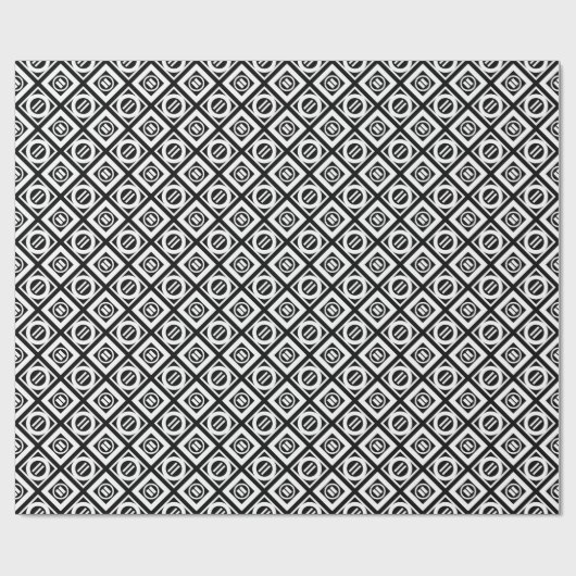 White Equal Sign Geometric Pattern op Black Cadeaupapier (Vlak)