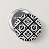 White Equal Sign Geometric Pattern op Black Ronde Button 5,7 Cm (Voorkant /achterkant)