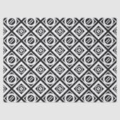 White Equal Sign Geometric Pattern op Black Tissuepapier (Voorkant)